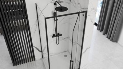 Cabine De Douche Murale Rea Rapid Swing 70X90 Black