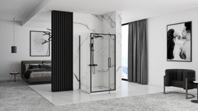 Cabine De Douche Murale Rea Rapid Swing 70X90 Black