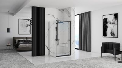 Cabine De Douche Murale Rea Rapid Swing 70X90 Black