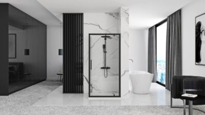 Cabine De Douche Murale Rea Rapid Swing 70X90 Black