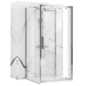 Cabine de douche murale REA Rapid swing chrome 100x80