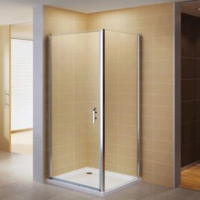 Cabine de douche NIKY H.195 cm porte pivotante verre 8 mm transparent 100 x 100 cm + receveur