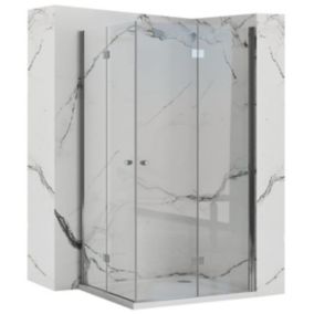 Cabine de douche pliante REA Fold modulée chrome 100x110