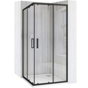 Cabine de douche REA City Black 80x80 + receveur White