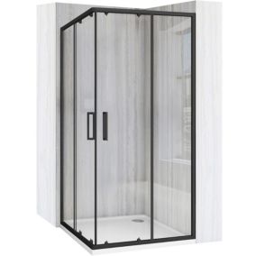 Cabine de douche REA City Black 90x90 + receveur White