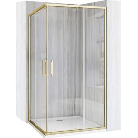 Cabine de douche REA City brushed gold 80x100