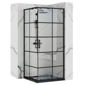 Cabine de douche REA Concept Black 80x80 + receveur Black