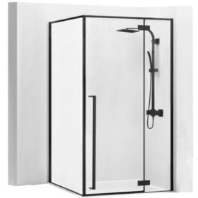 Cabine De Douche Rea Fargo 80X100 Black + Receveur De Douche Savoy Black