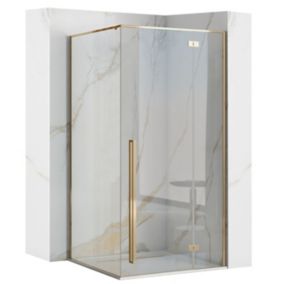 Cabine De Douche Rea Fargo 90X90 Gold + Receveur De Douche Savoy White