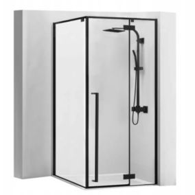 CABINE DE DOUCHE REA FARGO BLACK 90X90 U + RECEVEUR DE DOUCHE SAVOY BLACK