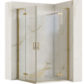 Cabine de douche REA Hugo Brushed Gold 100x100