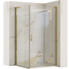 Cabine de douche REA Hugo Brushed Gold 100x80