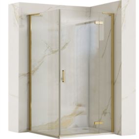 Cabine de douche REA Hugo Brushed Gold 100x90