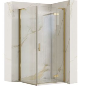 Cabine de douche REA Hugo Brushed Gold 80x80