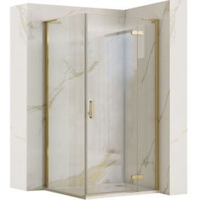 Cabine de douche REA Hugo Brushed Gold 90x90