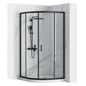 Cabine de douche REA Look Black 90x90 + receuver White