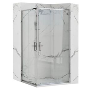 Cabine De Douche Rea Punto 80X100 Chrome + Receveur De Douche Savoy Black