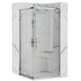 Cabine de douche REA Punto Chrome 80x80 + receveur White