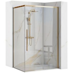 Cabine De Douche Rea Solar Gold 80X100 + Receveur De Douche Savoy Black