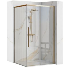 CABINE DE DOUCHE REA SOLAR GOLD 90X90 + RECEVEUR DE DOUCHE SAVOY WHITE