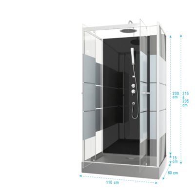 Cabine de douche rectangle 110x80x225cm - SCRATCHY 110