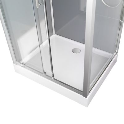 Cabine de douche rectangulaire chromé GoodHome Beloya 80 x 120 cm