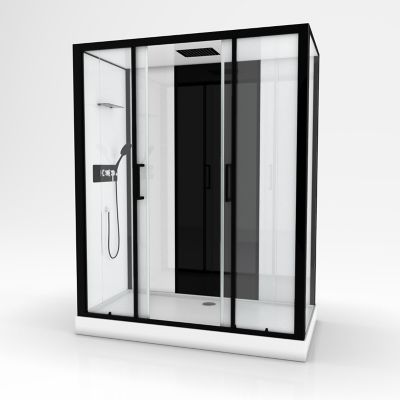Cabine de douche rectangulaire Galedo Loft L.170 x l.90 x H.215 cm pour receveur haut