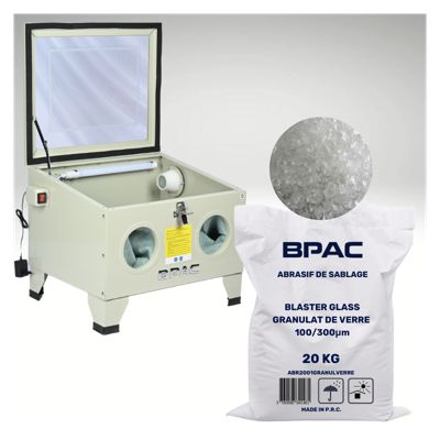 Cabine de Sablage + Abrasif Granulat de Verre 20 KG - 90 L - BPAC ...
