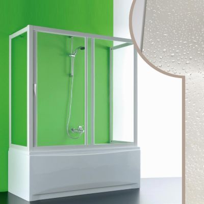 Cabine douche 3 côtés  Pare-Baignoire 70x160x70 CM en acrylique mod. Plutone avec ouverture laterale