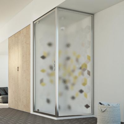 Cabine douche 70x70 Ouv. 70 CM 198 Opaque mod. Cristal Duo 1 Porte