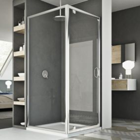 Cabine Douche 80x100 AP. 100 CM H185 transparent  modèle Sintesi Duo 1 Portillon