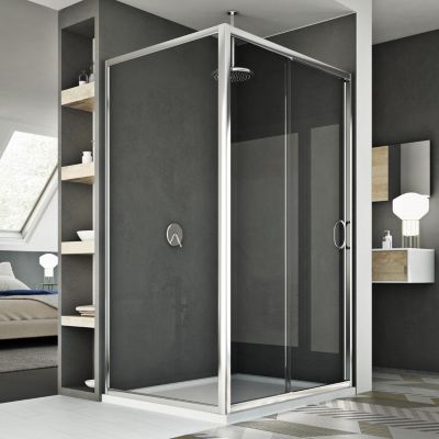 Cabine Douche 80x100 CM H185 transparent modèle Replay Duo 1 Portillon