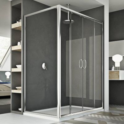 Cabine Douche 80x120 CM H185 transparent modèle Replay Duo 2 Portillons