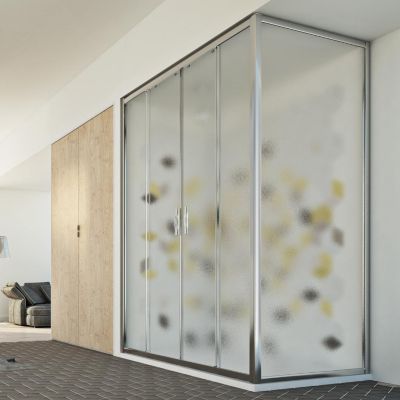 Cabine douche 80x120 H198 CM mod. Young Duo 2 Portes Opaque