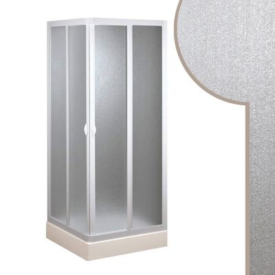 Cabine douche 80x80CM en acrylique mod. Smart avec ouverture centrale