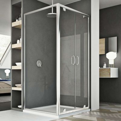 Cabine Douche 80x90 AP. 90 CM H185 transparent modèle Sintesi Duo 2 Portillons