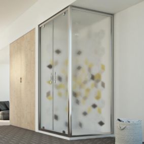 Cabine douche 90x120 Ouv. 120 CM 198 Opaque mod. Cristal Duo 2 Portes