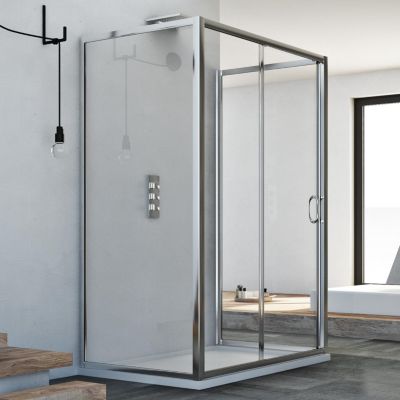 Cabine douche 90x120x90 CM H185 transparent modèle Replay Trio avec 1 portillon