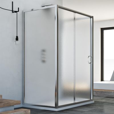 Cabine douche 90x140x90 CM H185 granité modèle Replay Trio avec 1 portillon