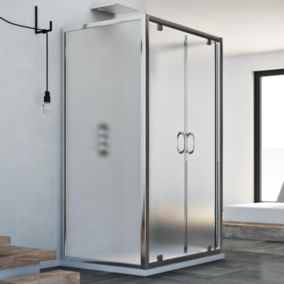 Cabine Douche avec 3 côtés 80x100x80 CM H185 granité  modèle Sintesi Trio 2 Portillons