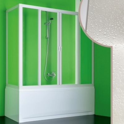 Cabine douche Pare-Baignoire 70x160 CM en acrylique mod. Plutone 2 avec ouverture centrale