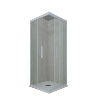 LANA+ Porte De Douche D'angle Coulissante H 180 Cm Verre Transparent 75 X 75 Cm 83593003