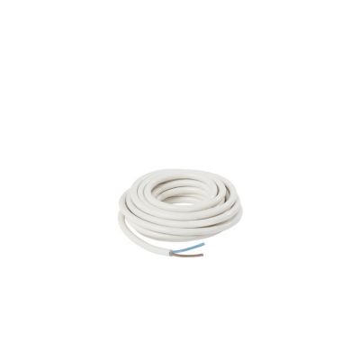 Câble 2X1,5 mm² H05VVF blanc couronne 5m