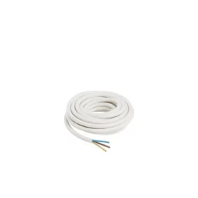 Câble 3X1,5 mm² H05VVF blanc couronne 5m