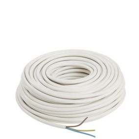Câble 3X2,5 mm² H05VVF blanc couronne 50m