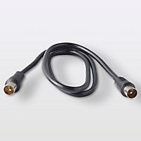 Câble coaxial 3C2V ø9.52 mm Mâle / Mâle noir, 0.75 m