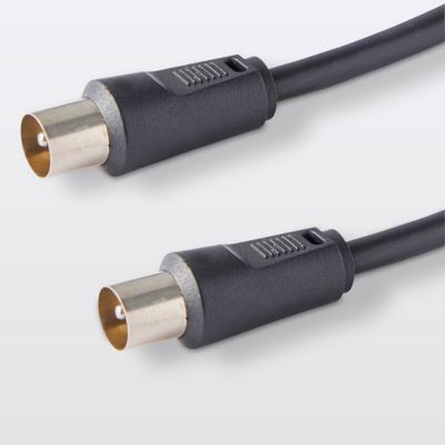 Câble coaxial 3C2V ø9.52 mm Mâle / Mâle noir, 0.75 m