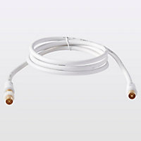Câble coaxial Blyss blanc 17 VATC plaqué or M/F + adaptateur M/M L.1,5 m