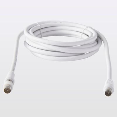 Câble coaxial Mâle / Femelle + adaptateur Mâle / Mâle blanc Blyss, 3 m