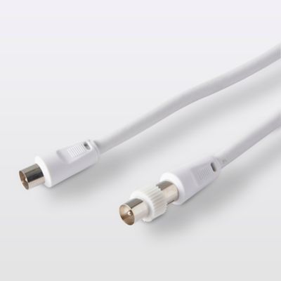 Câble coaxial Mâle / Femelle + adaptateur Mâle / Mâle blanc Blyss, 3 m